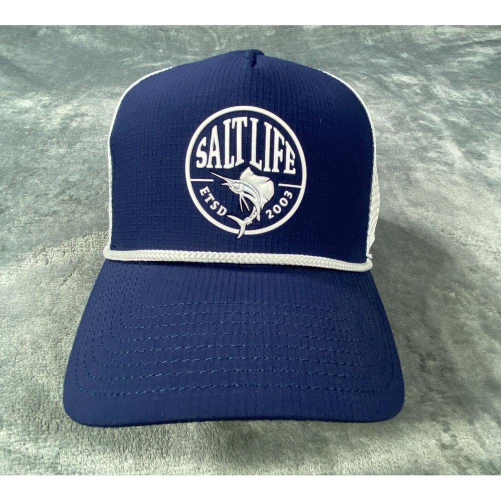 NWT Salt Life Hat Cap SnapBack Adjustable Curve Brim Trucker Mesh Swordfish NEW